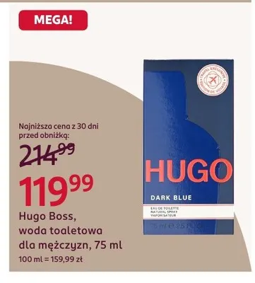 Woda toaletowa Hugo Boss Dark Blue dla mężczyzn promocja w Rossmann