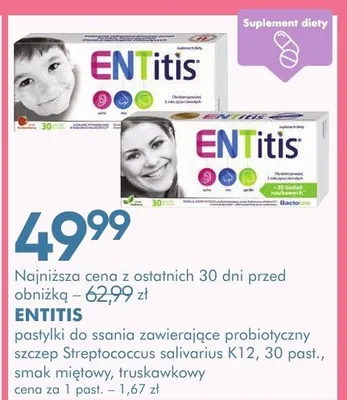 Pastylki do ssania zawierające probiotyczny szczep Streptococcus salivarius K12 promocja w Super-Pharm