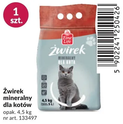 Żwirek mineralny dla kotów promocja w Makro