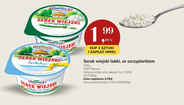 Serek wiejski ze szczypiorkiem Piątnica promocja w Market Point