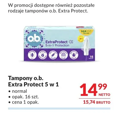 Tampony o.b. Extra Protect 5 w 1 normal promocja w Makro
