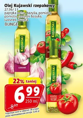 Olej rzepakowy Kujawski pomidor czosnek bazylia promocja w Prim Market