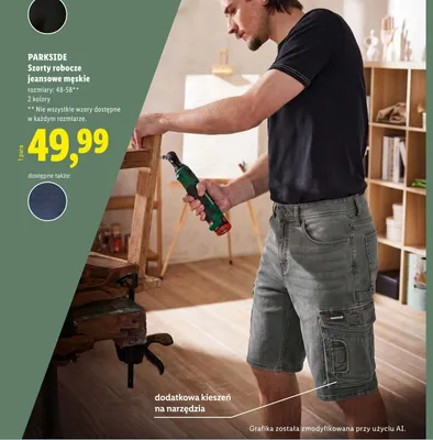 Szorty robocze jeansowe męskie PARKSIDE promocja w Lidl