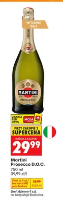 Wino musujące Martini Prosecco D.O.C. promocja w Biedronka