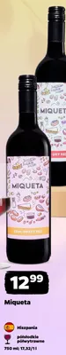 Wino czerwone Miqueta półwytrawne Hiszpania promocja w Netto