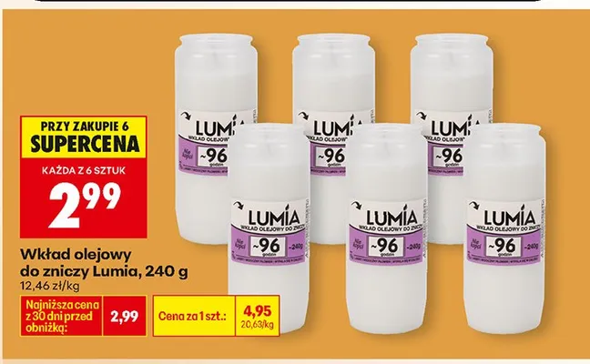Wkład olejowy do zniczy -96 promocja w Biedronka