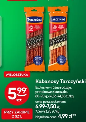 Kabanosy z kurczaka Tarczyński kabanos exclusive promocja w Żabka