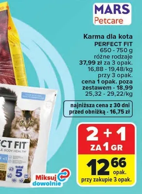 Karma dla kota Perfect Fit promocja w Carrefour Market