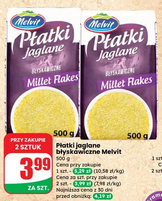 Płatki jaglane błyskawiczne Millet Flakes promocja w Dino