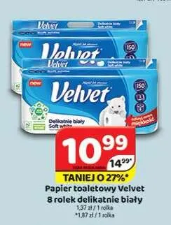 Papier toaletowy Velvet Delikatnie Biały 8-pak promocja w Delfin