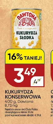 Kukurydza konserwowa Dawtona promocja w Chata Polska