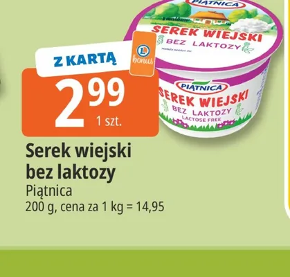 Serek wiejski bez laktozy Piątnica promocja w Leclerc