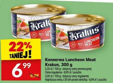 Konserwa luncheon meat promocja w Twój Market