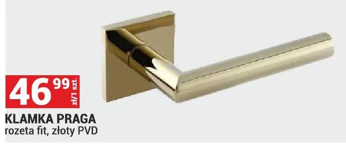 Klamka Praga rozeta fit złoty PVD promocja w Merkury Market