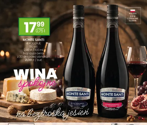 Wino czerwone Monte Santi Pomegranate promocja w Twój Market