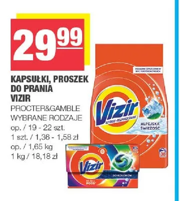 Kapsułki, proszek do prania Vizir promocja w SPAR