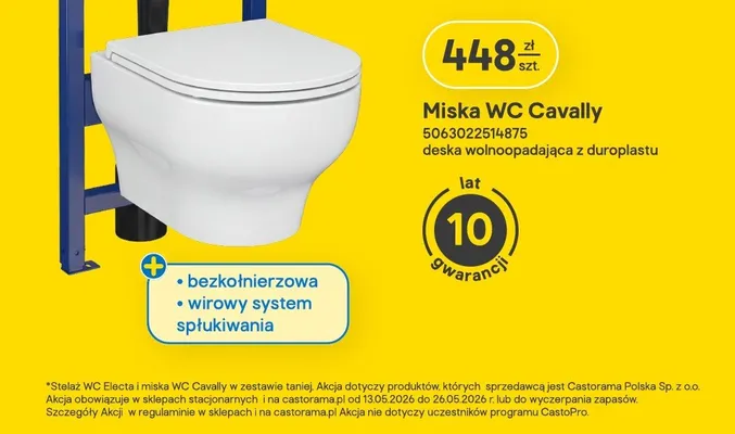 Miska WC Cavally deska wolnoopadająca z duroplastu promocja w Castorama