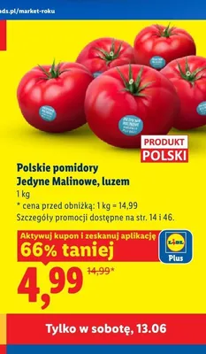 Pomidory Jedyne Malinowe polskie promocja w Lidl