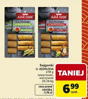 Sajgonki U Jędrusia wieprzowe, warzywne promocja w Carrefour Market