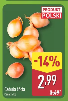 Cebule żółte promocja w Aldi