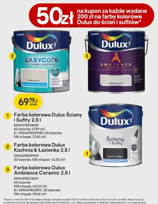 Farba kolorowa Dulux Ściany i Sufity 5 l promocja w Castorama