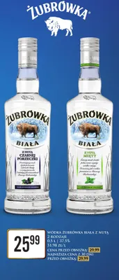 Wódka Żubrówka Biała z nutą mięty promocja w Dino