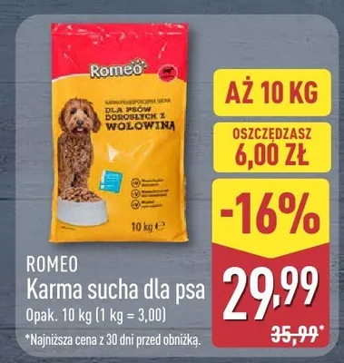 Karma sucha dla psa Romeo promocja w Aldi
