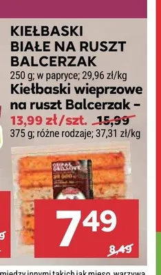 Kiełbaski wieprzowe na ruszt Balcerzak promocja w Stokrotka