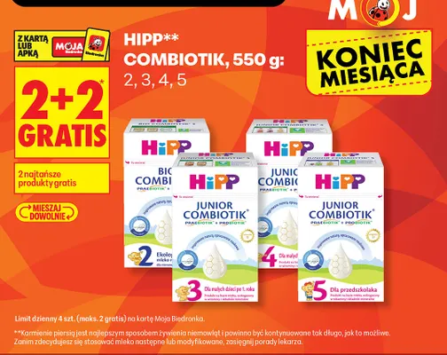 Mleko modyfikowane HiPP 4 Junior Combiotik promocja w Biedronka