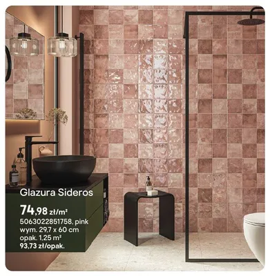 Glazura Cersanit Sideros pink promocja w Castorama
