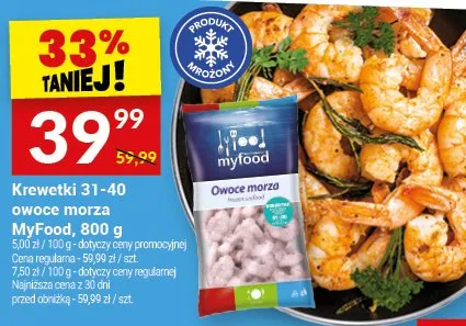 Krewetki 31-40 owoce morza MyFood mrożone promocja w Twój Market