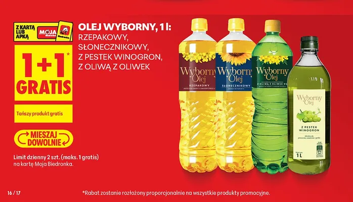 Olej słonecznikowy Wyborny promocja w Biedronka