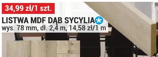 Listwa MDF Dąb Sycylia promocja w Merkury Market