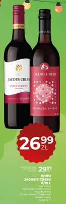 Wino Jacob's Creek Shiraz Cabernet czerwone promocja w Duży Ben