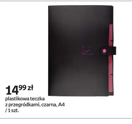 Plastikowa teczka z przegródkami czarna A4 promocja w Empik