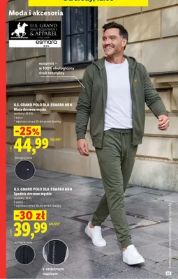 Bluza dresowa męska U.S. Grand Polo dla Esmara Men promocja w Lidl