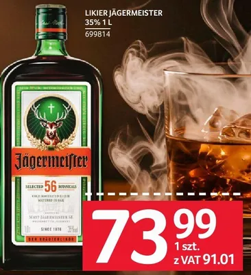 Likier Jägermeister 35% 1 L promocja w Selgros
