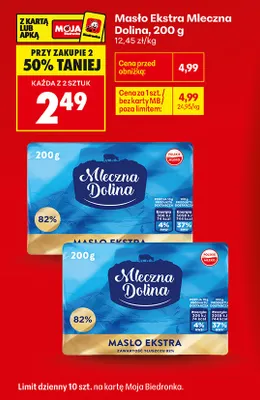 Masło ekstra Mleczna Dolina promocja w Biedronka