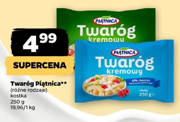 Twaróg kostka Piątnica promocja w Netto
