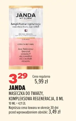 Maseczka do twarzy Janda Kompleksowa Regeneracja promocja w Drogerie Natura