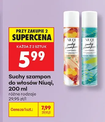 Suchy szampon do włosów Niuqi Original Freshness promocja w Biedronka