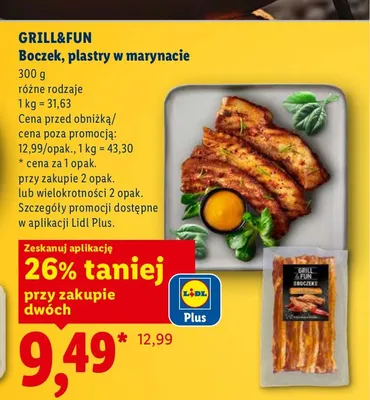 Boczek plastry w marynacie Grill&Fun promocja w Lidl