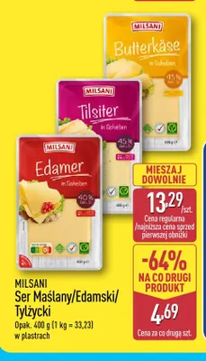 Ser maślany w plastrach Milsani promocja w Aldi