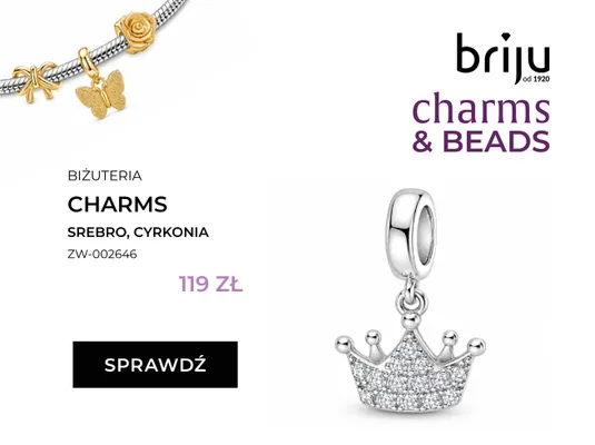 Charms Briju srebro cyrkonia promocja w Briju
