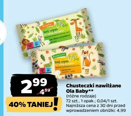 Chusteczki nawilżane Hugva promocja w Netto