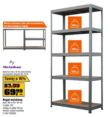 Regał metalowy promocja w OBI