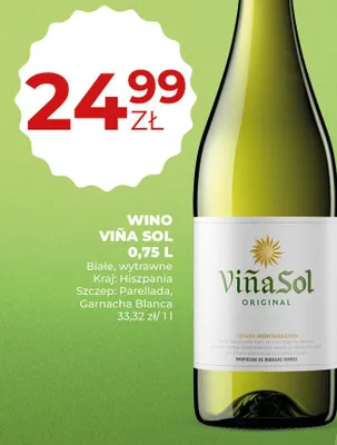 Wino Viña Sol białe, wytrawne promocja w Duży Ben