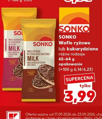 Wafle ryżowe Sonko promocja w Kaufland