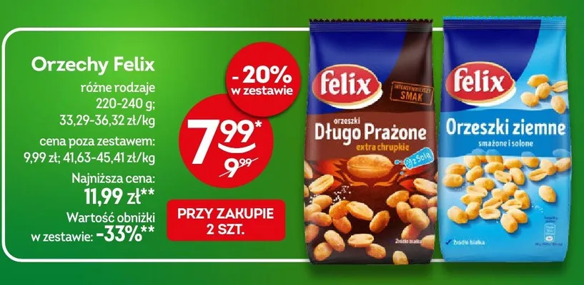 Orzechy Felix różne rodzaje promocja w Żabka