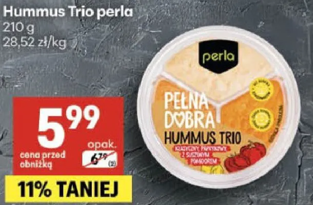 Hummus Trio perla promocja w Delikatesy Centrum